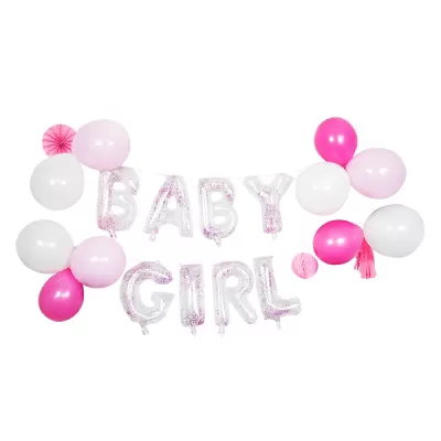 Dekoračná balóniková girlanda Baby Girl 23 ks