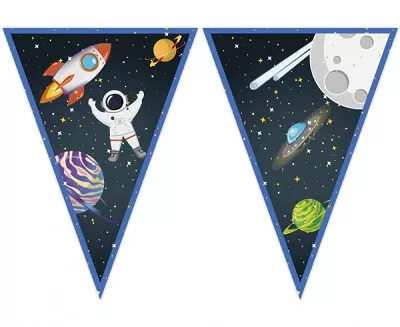 Vlajočková girlanda Vesmír - Rocket Space 230 cm
