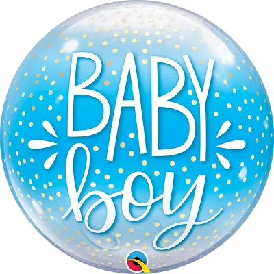 Bublina - BABY BOY modrá a konfety 56cm
