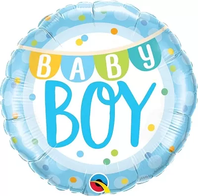Fóliový balónik Kruh - Baby Boy girlanda modrý 45cm