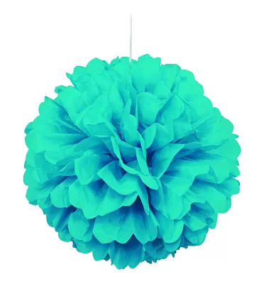 Dekoračný závesný pom pom tyrkysový, 40cm