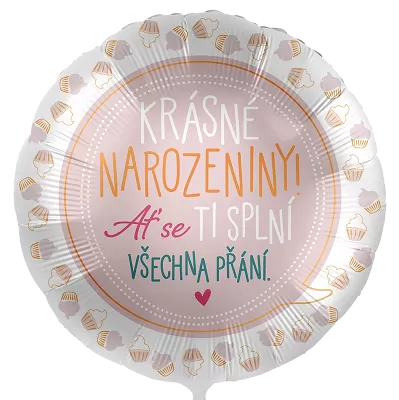 Fóliový balónik Krásne narodeniny CZ 43cm
