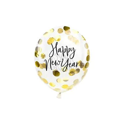 Latexové balóniky konfetové Happy New Year 3 ks