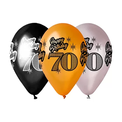 Latexový balónik metalický - potlač 70. narodeniny