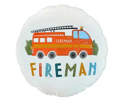 Fóliový balónik okrúhly - Hasiči - Fireman 46 cm