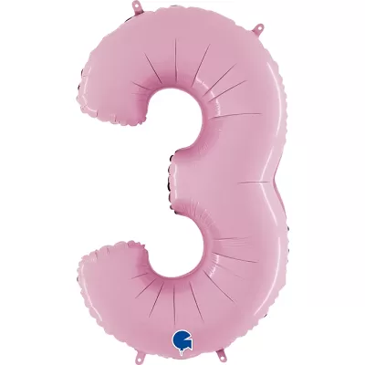 Číslica 3 pastelová ružová (66cm, 26")