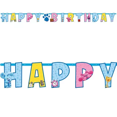 Banner Happy Birthday - Stopy Blue - Modríkove Hádanky
