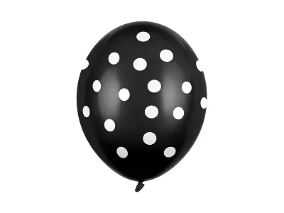 Latexový balónik s bodkami čierny 30 cm