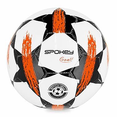 Spokey GOAL Futbalová lopta veľ. 5, biela s oranžovým vzorom