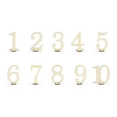 Dekoračné drevené číslice na stôl 10 ks