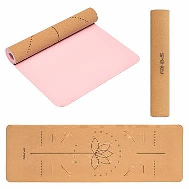 Spokey SAVASANA LOTOS Korková joga podložka, 183 x 61 x 0,4 cm