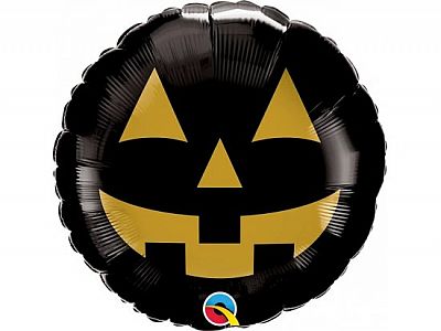 Fóliový balónik čierna tekvica kruh 45 cm