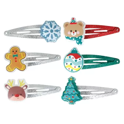 Dětské sponky do vlasů Vánoce 6 ks