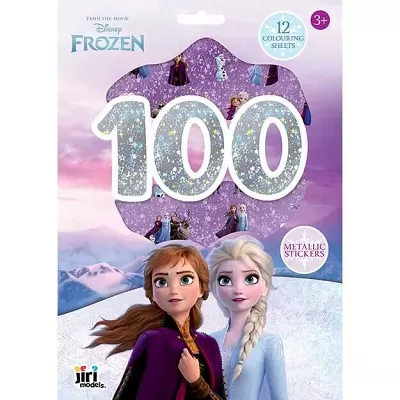 100 metalických samolepek s omalovánkami Ledové království