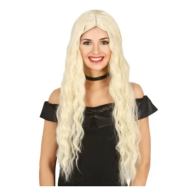 Paruka blond dlohá vlnitá