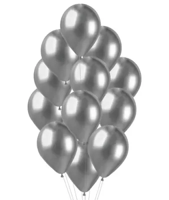 Balónový buket Chrome Silver - 12 ks