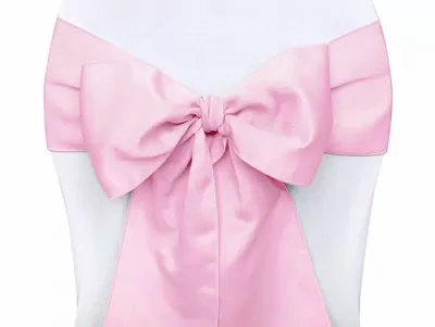 Dekoračná mašľa na stoličke - svetlo ružová 275 x 15 cm, 10 ks