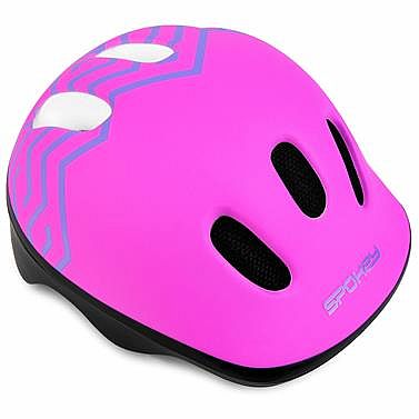 Spokey FUN STRAPY Detská helma na bicykel, inline, skate, 44-48 cm, tmavo ružová