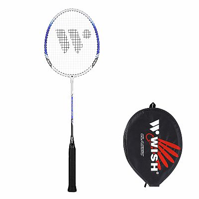 Bedmintonová raketa WISH Alumtec 317 strieborno-modrá