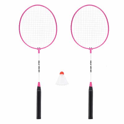 Sada 2 bedmintonových rakiet a nylonové letky NILS NRZ001 ružová