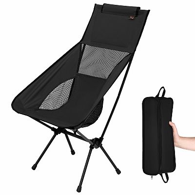 Ultraľahké skladacie kreslo NILS Camp NC3321 čierne