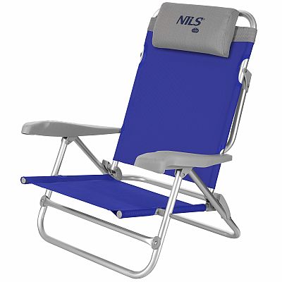 Skladacie kempingové kreslo NILS Camp NC3502 sivé/modré