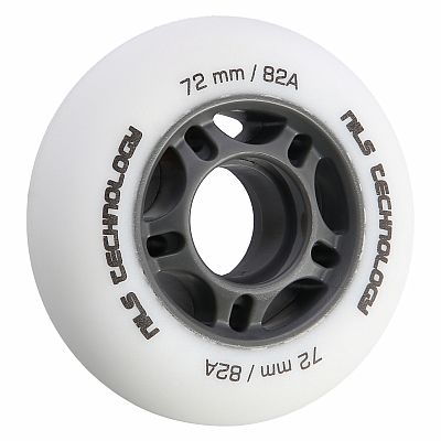 Matná kolieska NILS Extreme PU 72x24 82A, biela, 4 ks