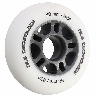 Matná kolieska NILS Extreme PU 80x24 82A, biela, 4 ks