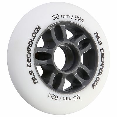 Matná kolieska NILS Extreme PU 90x24 82A, biela, 4 ks