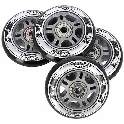 Zostava čiernych PU koliesok 80x24 + ložiská ABEC9 NILS EXTREME