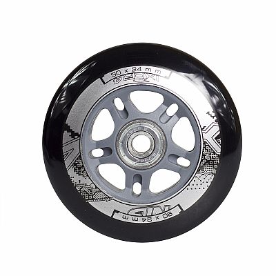 Zostava čiernych PU koliesok 90x24 + ložiská ABEC9