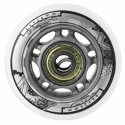 Zostava bielych PU koliesok 64x24 + ložiská ABEC7 NILS EXTREME