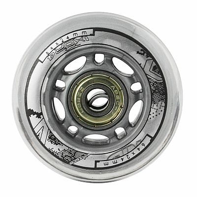 Zostava čírych PU koliesok 64x24 + ložiská ABEC7 NILS EXTREME