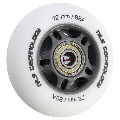 Matná kolieska NILS Extreme PU 72x24 82A s ložiskami ABEC 9, biela, 4 ks