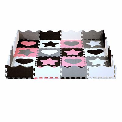 Detská penová puzzle podložka NILS Fun MD03 ružová