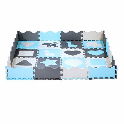 Detská penová puzzle podložka NILS Fun MD03 modrá