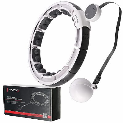 Masážna hula hoop HMS HHM16 so závažím, magnetmi a počítadlom biela