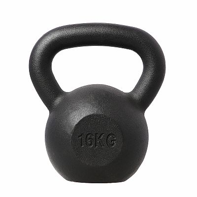 Liatinový kettlebell HMS KZG16 16 kg, čierny