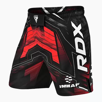 RDX Bojové a tréningové šortky MMA, schválené IMMAF, červené 4XL - 4XL