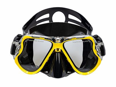 Šnorchlovací set 3 v 1, ŽLTÝ, L/XL, plutvy 42-47, maska, šnorchel