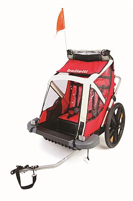 BELLELLI B-TRAVEL Detský vozík za bicykel, červený