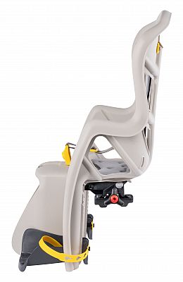 BELLELLI PEPE Detská sedačka na bicykel, upevnenie na zadný nosič, hodvábne šedá