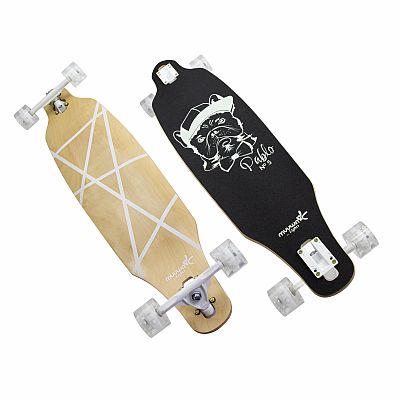 Muuwmi Longboard GLOW ABEC 7 PABLO, svietiace kolieska, svetelný efekt