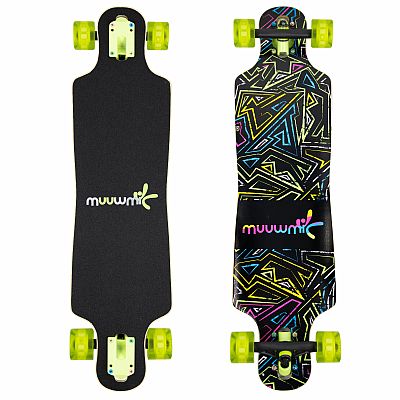 Muuwmi Longboard Compact ABEC 7 NEON so svietiacimi kolieskami