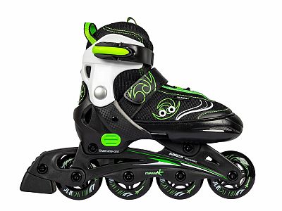 Muuwmi nastaviteľné detské inline korčule, zelené veľ. 37-40