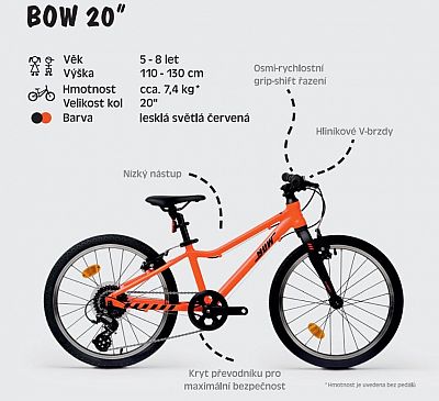 Juniorský ultraľahký bicykel BOW 20"