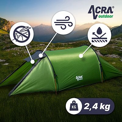 Acra turistický ultraľahký stan ST32 pre 2 osoby - zelený