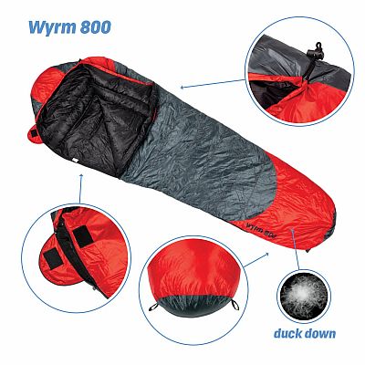 Acra páperový spací vak Wyrm 800 - 225 cm, kačacie perie