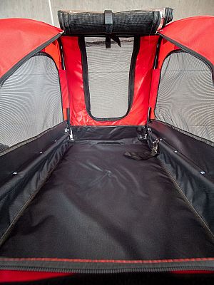 Prívesný vozík Bellelli za bicykel pre domácich miláčikov červený