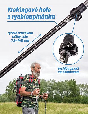 Trekingové palice s rýchloupínaním 1 pár LTH139